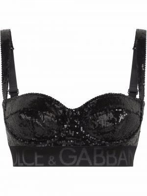 Sujetador con lentejuelas Dolce & Gabbana negro