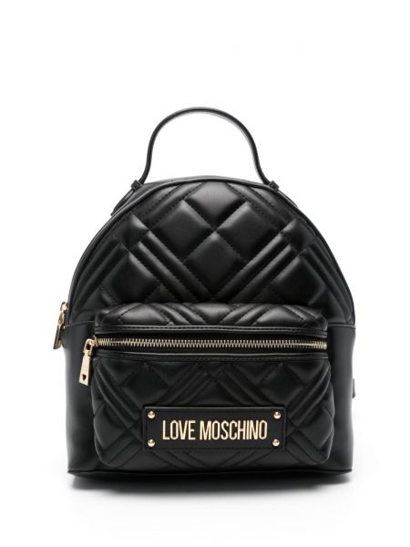 Læder rygsæk Love Moschino sort