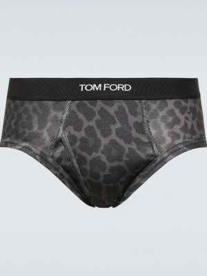 Леопардовые хлопковые боксеры с принтом Tom Ford серые