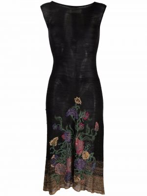Плетена рокля на цветя A.n.g.e.l.o. Vintage Cult черно