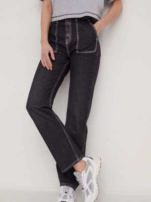 Blugi cu talie înaltă Karl Lagerfeld Jeans negru
