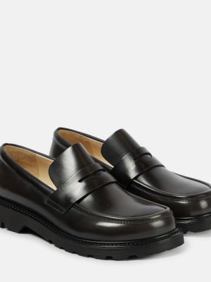 Kožené loafers Loewe černé