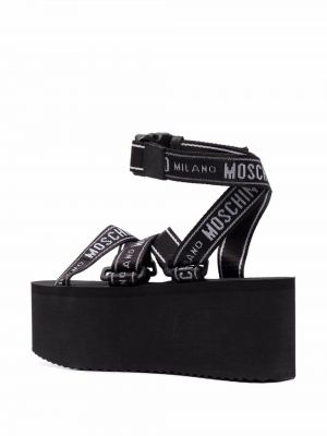 Sandały z nadrukiem Moschino czarne