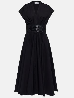 Bombažna midi obleka Alaia črna