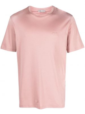 Bavlněné tričko s potiskem Herno růžové