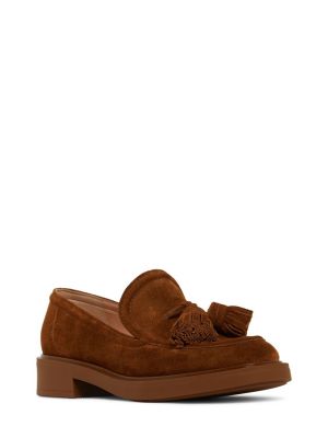 Pantofi loafer din piele de căprioară din piele de căprioară Gianvito Rossi maro