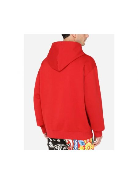 Sudadera con capucha de algodón Dolce & Gabbana rojo