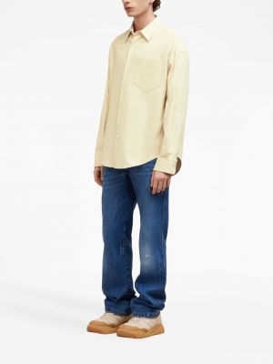 Kokvilnas krekls ar kabatām Ami Paris dzeltens