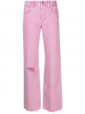 Straight leg-jeans med sliten 7 For All Mankind rosa