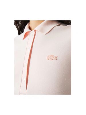 Mini vestido slim fit manga corta Lacoste rosa