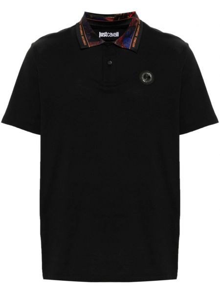 Poloshirt med applikation Just Cavalli sort