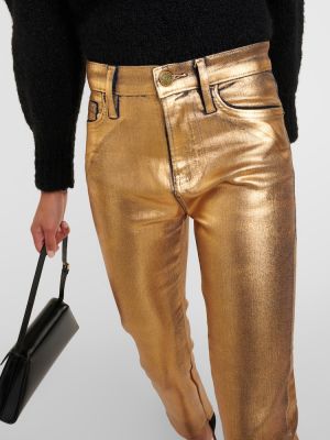 Pantalon droit taille haute Frame doré
