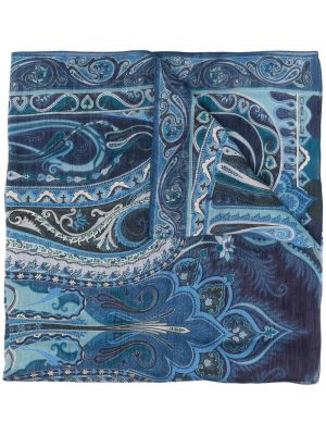 Bufanda de cachemir con estampado de cachemira Etro azul