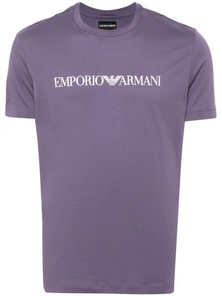 T-shirt aus baumwoll mit print Emporio Armani lila