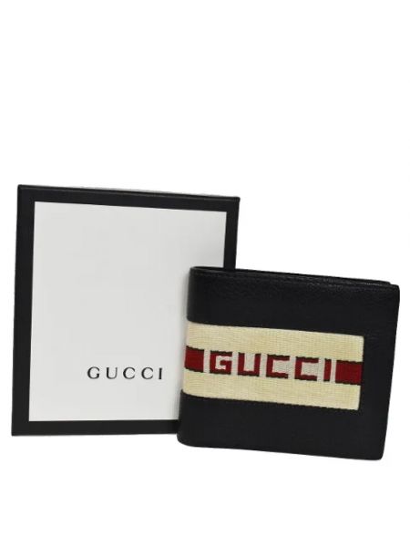 Portfel skórzany retro Gucci Vintage czarny