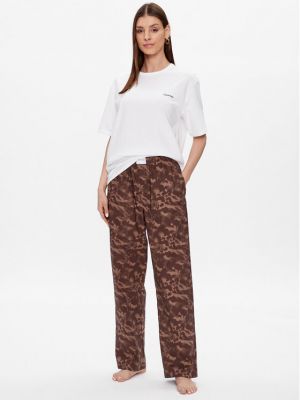 Pidžama bootcut Calvin Klein Underwear bijela