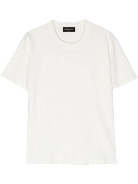 Μπλούζα από ζέρσεϋ με στρογγυλή λαιμόκοψη Roberto Collina λευκό