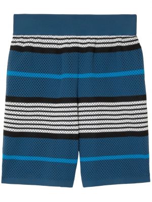 Bermudas à rayures en tricot Burberry bleu