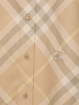 Camicia di cotone a quadri in maglia Burberry beige