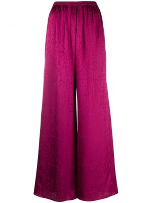 Satenske hlače karirane Forte_forte ružičasta
