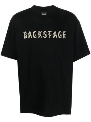 Koszulka z nadrukiem z okrągłym dekoltem 44 Label Group czarna
