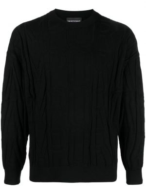 Vlnený sveter Emporio Armani čierna