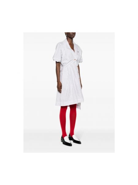 Vestido de algodón con estampado asimétrico Vivienne Westwood blanco
