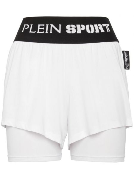 Pantaloni scurți de sport Plein Sport alb