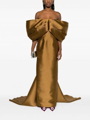 Sukienka wieczorowa drapowana Solace London złota