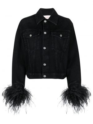 Džínsová bunda s perím Valentino čierna