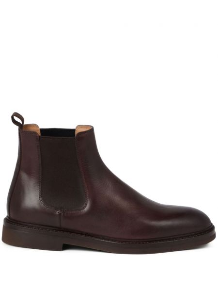 Leder hohe flache stiefel Brunello Cucinelli braun