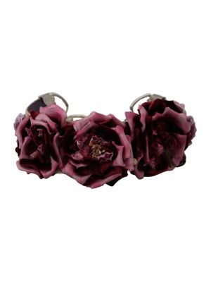Collar de cuero de flores Dolce & Gabbana beige