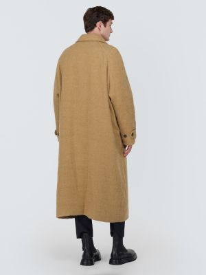 Vlněný kabát Dries Van Noten hnědý