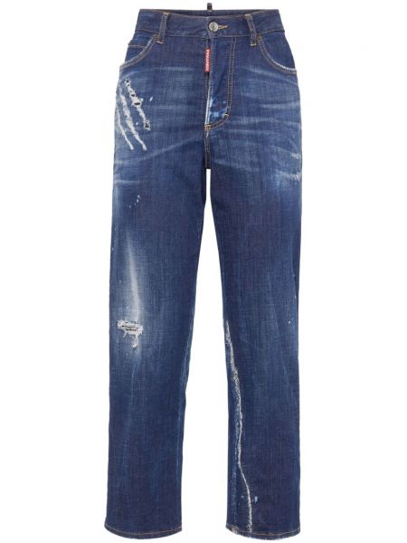 Distressed stretch-jeans Dsquared2 blau