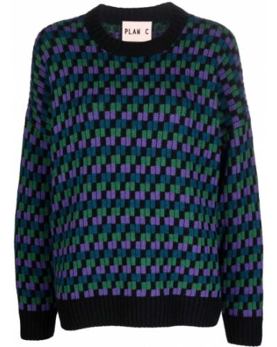 Jersey de tela jersey con estampado geométrico Plan C verde