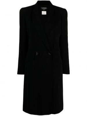 Gyapjú kabát Chanel Pre-owned fekete