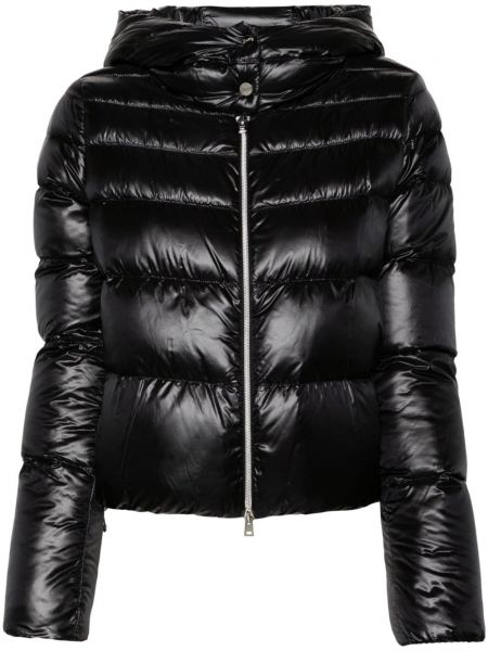 Duga jakna s kapuljačom Herno crna