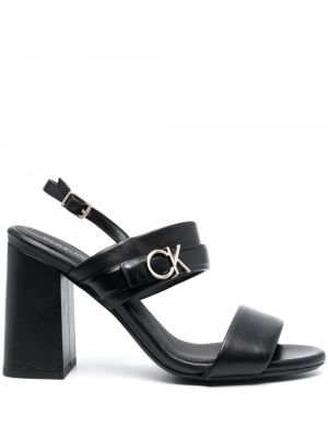 Kožené sandály Calvin Klein černé