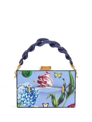 Чанта тип „портмоне“ на цветя с принт Oscar De La Renta синьо