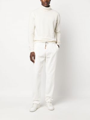 Manšestrové rovné kalhoty Eleventy bílé