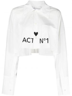 Памучна риза с принт Act Nº1 бяло