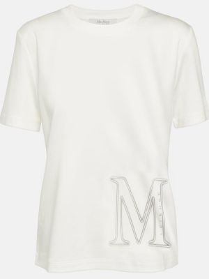 Βαμβακερή μπλούζα Max Mara λευκό