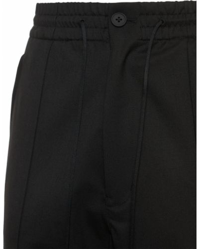 Vlnené teplákové nohavice Y-3 čierna