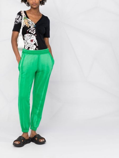 Bavlněné sametové sportovní kalhoty Cotton Citizen zelené