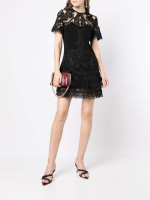 Sukienka koktajlowa koronkowa z krepy Jonathan Simkhai czarna