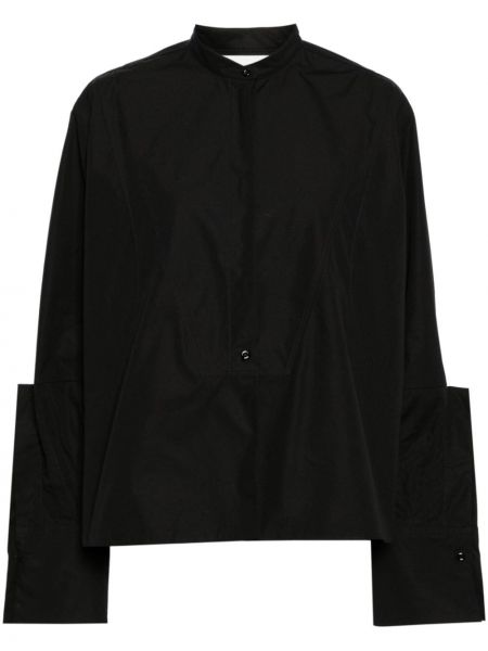 Černá oversized bavlněná košile Jil Sander