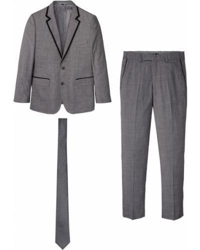 3dílný oblek Slim Fit: sako, kalhoty, kravata Bonprix