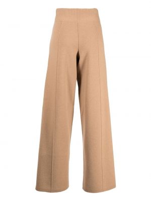 Pantalon taille haute en tricot Pringle Of Scotland marron