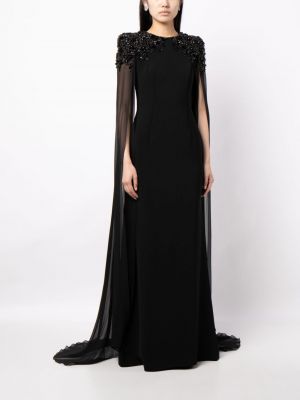 Sukienka koktajlowa z kryształkami Jenny Packham czarna