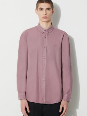 Péřová džínová košile s knoflíky Carhartt Wip růžová